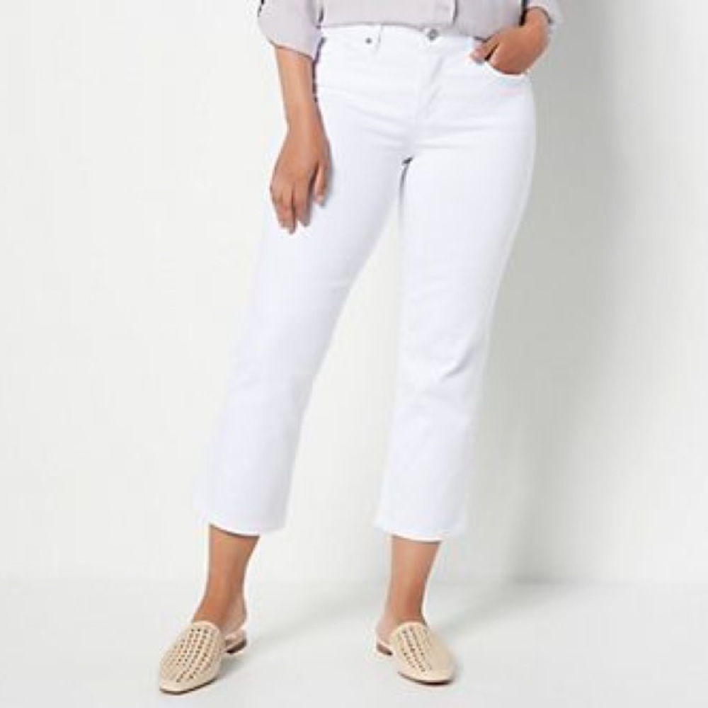 NYDJ Marilyn Crop Cuffed Jeans In Optic White Women’s 8